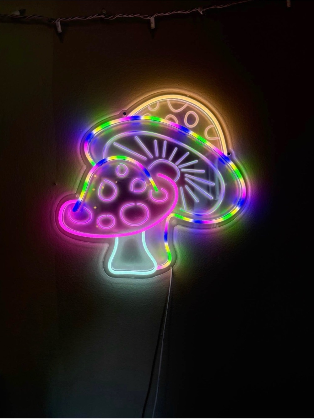 Neon Mushroom LED Wall Light - Multicolor